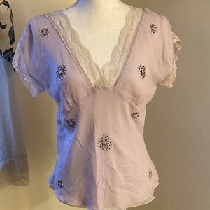 Vintage Carole Little Purple Silk Blouse